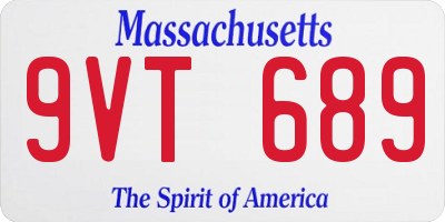 MA license plate 9VT689