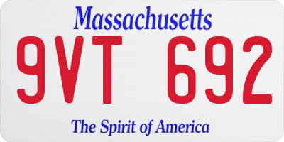 MA license plate 9VT692