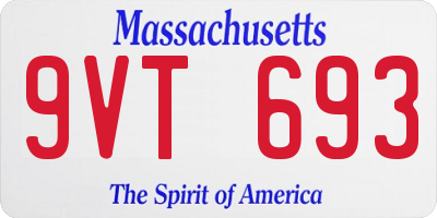 MA license plate 9VT693