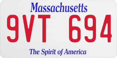MA license plate 9VT694