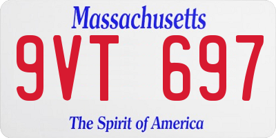 MA license plate 9VT697