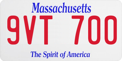 MA license plate 9VT700