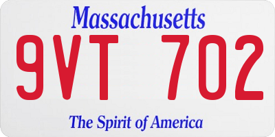 MA license plate 9VT702