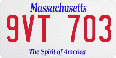 MA license plate 9VT703