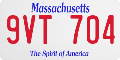 MA license plate 9VT704