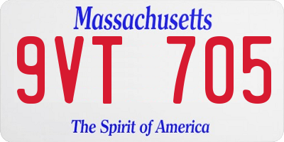 MA license plate 9VT705