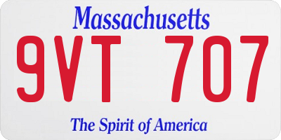 MA license plate 9VT707