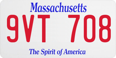 MA license plate 9VT708