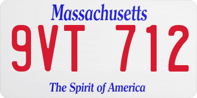 MA license plate 9VT712