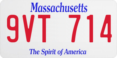 MA license plate 9VT714