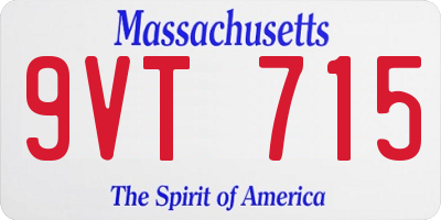 MA license plate 9VT715