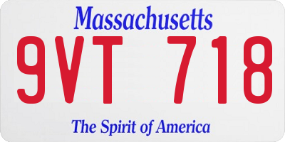 MA license plate 9VT718