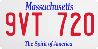 MA license plate 9VT720
