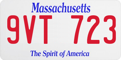 MA license plate 9VT723