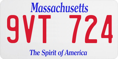 MA license plate 9VT724