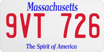 MA license plate 9VT726