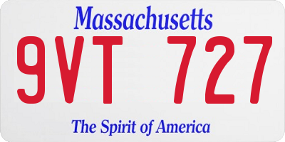MA license plate 9VT727