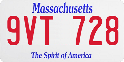 MA license plate 9VT728