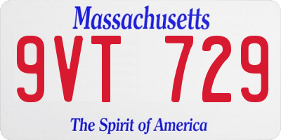 MA license plate 9VT729