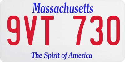 MA license plate 9VT730