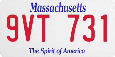 MA license plate 9VT731