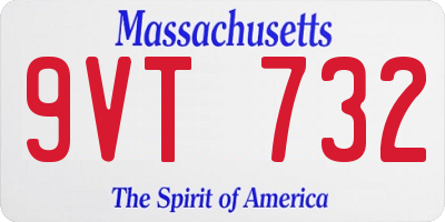 MA license plate 9VT732