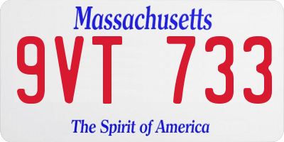 MA license plate 9VT733
