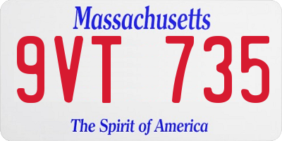 MA license plate 9VT735