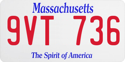 MA license plate 9VT736