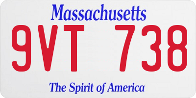 MA license plate 9VT738