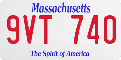 MA license plate 9VT740