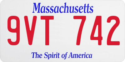 MA license plate 9VT742