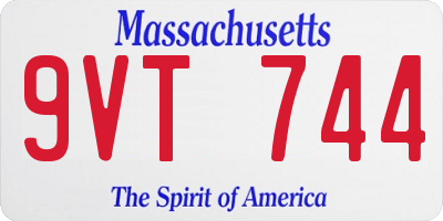 MA license plate 9VT744