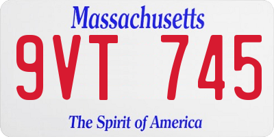MA license plate 9VT745