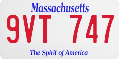 MA license plate 9VT747