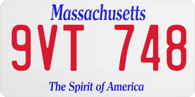 MA license plate 9VT748
