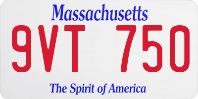 MA license plate 9VT750