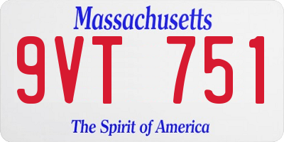 MA license plate 9VT751