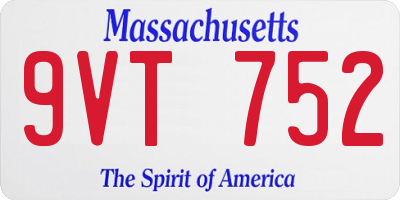MA license plate 9VT752