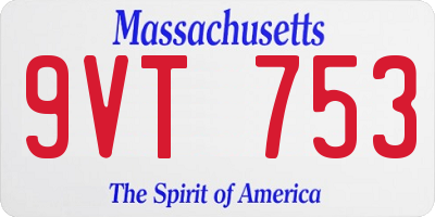 MA license plate 9VT753