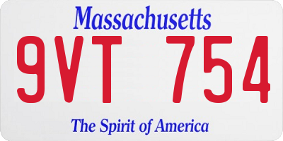 MA license plate 9VT754