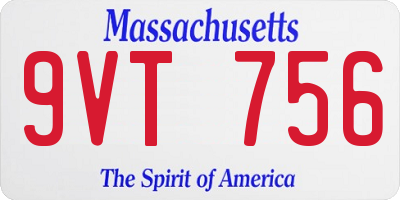 MA license plate 9VT756