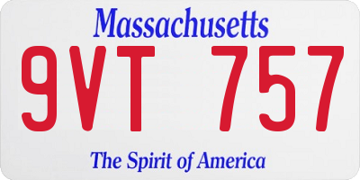 MA license plate 9VT757