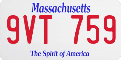 MA license plate 9VT759