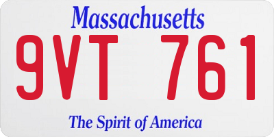 MA license plate 9VT761