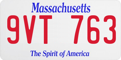 MA license plate 9VT763