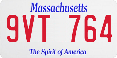 MA license plate 9VT764