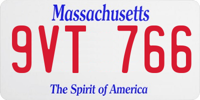 MA license plate 9VT766