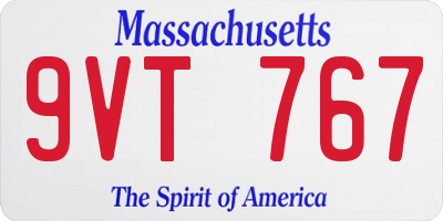 MA license plate 9VT767