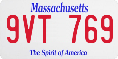 MA license plate 9VT769